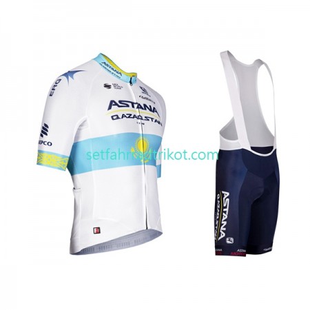 Astana Qazaqstan Team Fahrradbekleidung Radtrikot Kurzarm + Trägershorts 2022 N002
